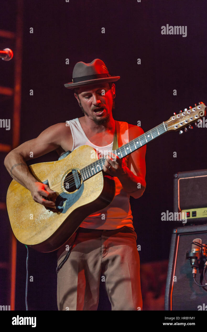 John Butler Trio, Byron Bay Bluesfest, Aprile 3, 2010, John Butler è un musicista australiana con un impressionante track record. Foto Stock