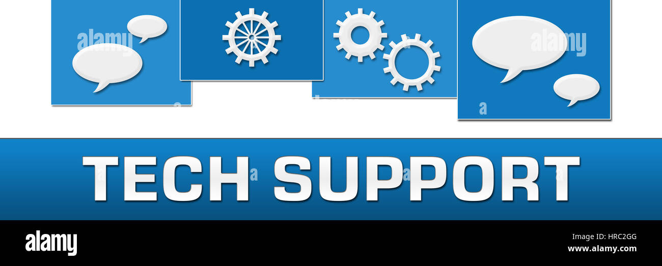 Il supporto tecnico quadrati blu sulla parte superiore Foto Stock