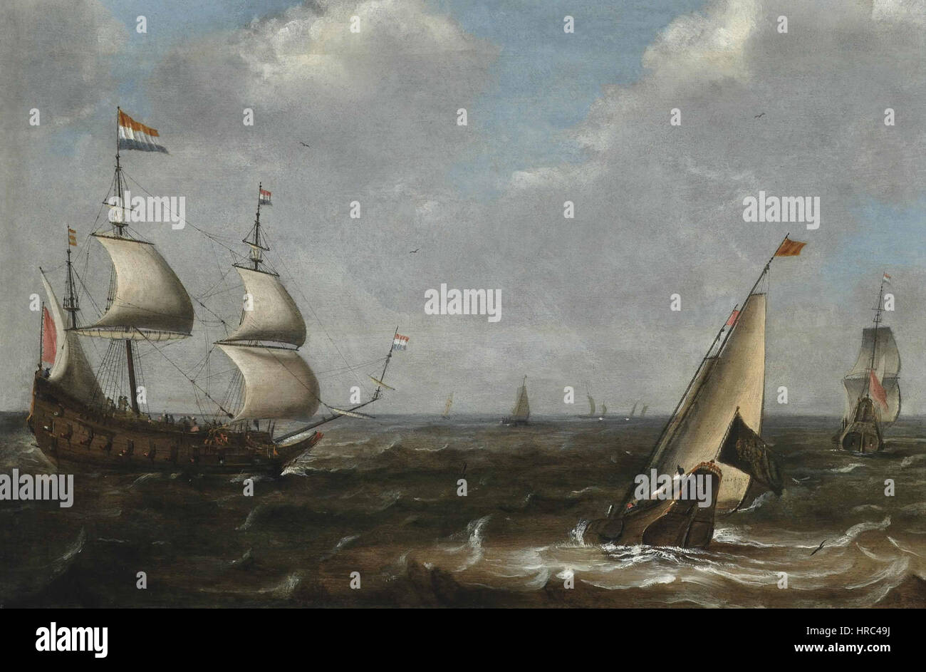 Claes Claesz. Wou - spedizione in acque instabile Foto Stock