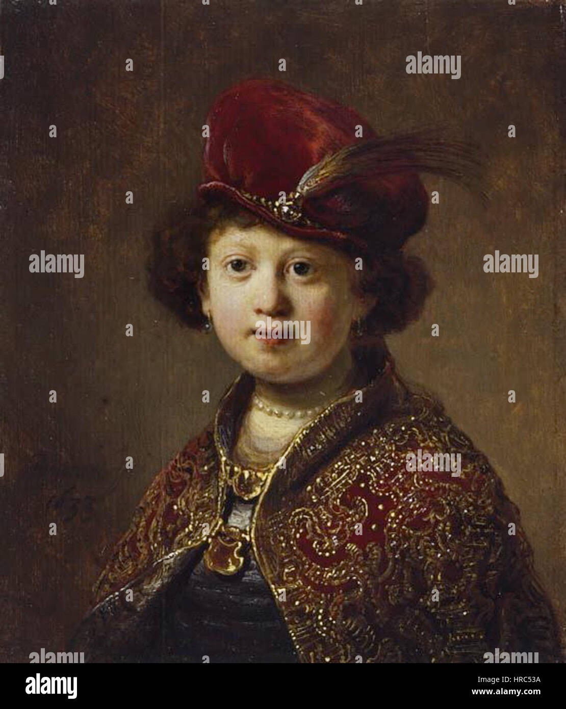 Rembrandt - di un ragazzo in costume di fantasia Foto Stock