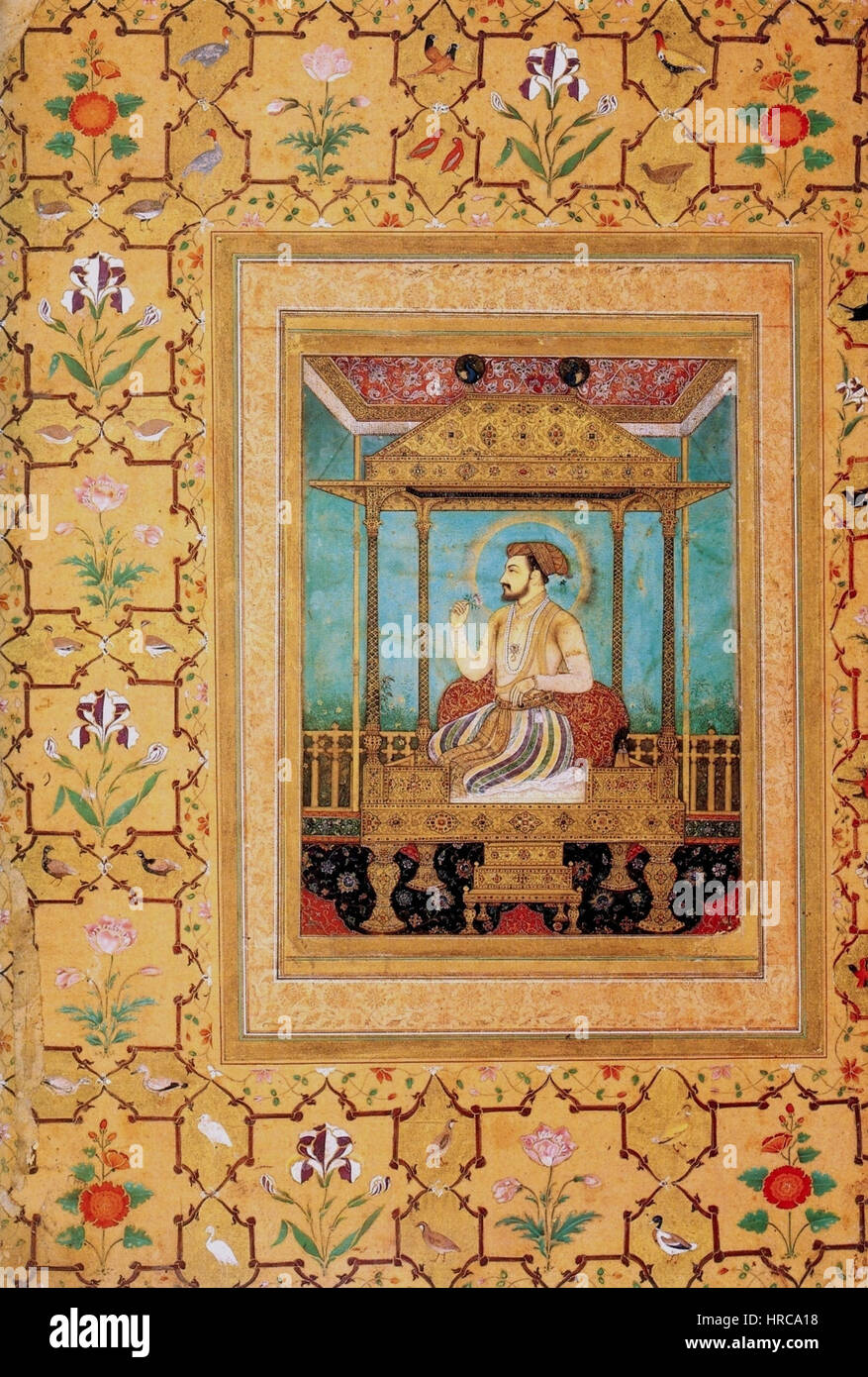 Shah Jahan sul trono di Pavone Foto Stock