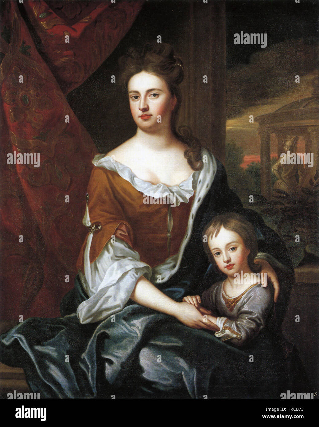 Queen Anne e Guglielmo duca di Gloucester da studio di Sir Godfrey Kneller Foto Stock