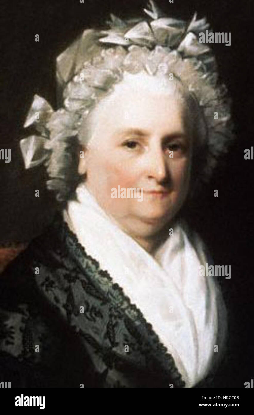 Il ritratto di Martha Washington a colori presenta un'immagine iconica della moglie di George Washington, catturando la sua dignità e il suo ruolo di First Lady degli Stati Uniti. Foto Stock