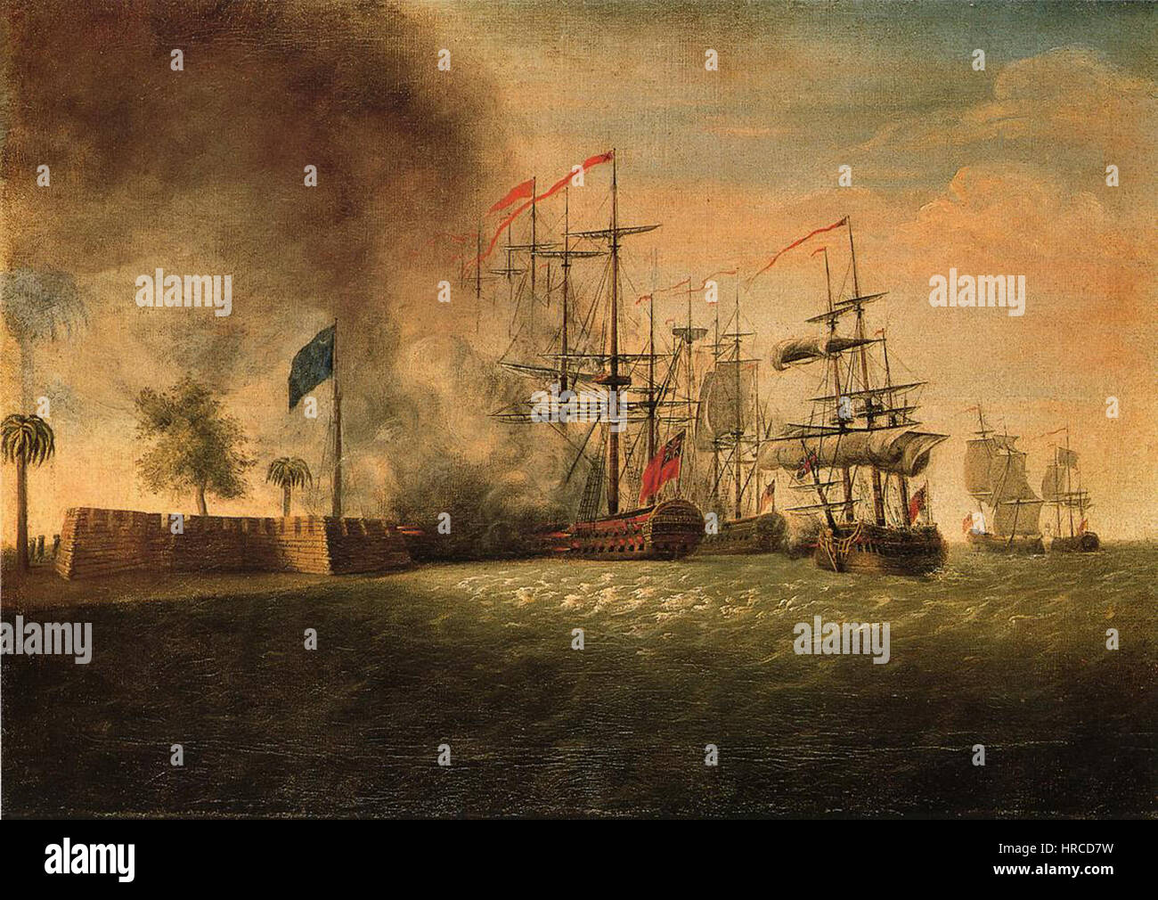 Sir Peter Parker's attacco contro Fort Moultrie Foto Stock