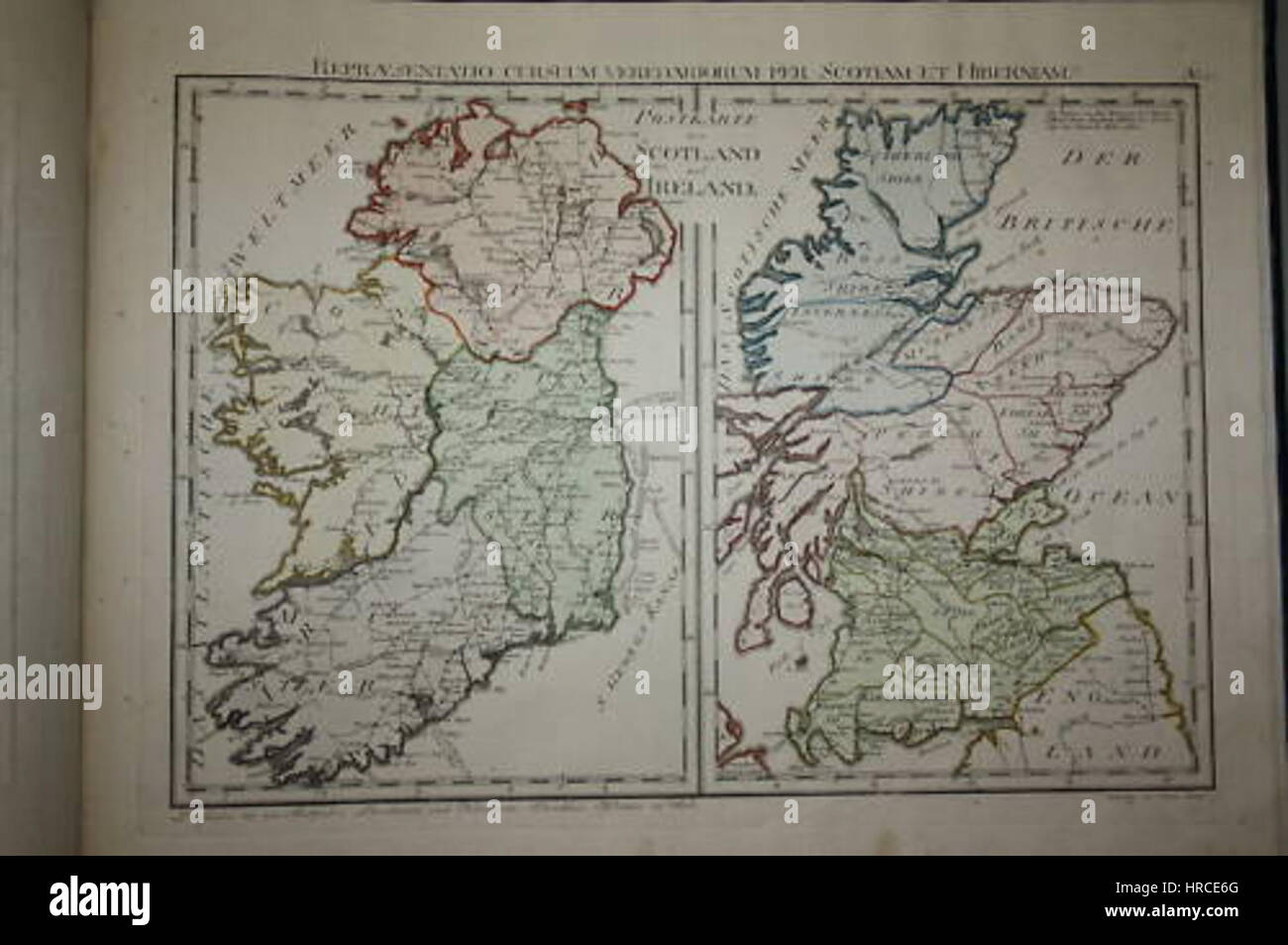 Reilly Allgemeiner Postatlas Schottland, Irlanda Foto Stock