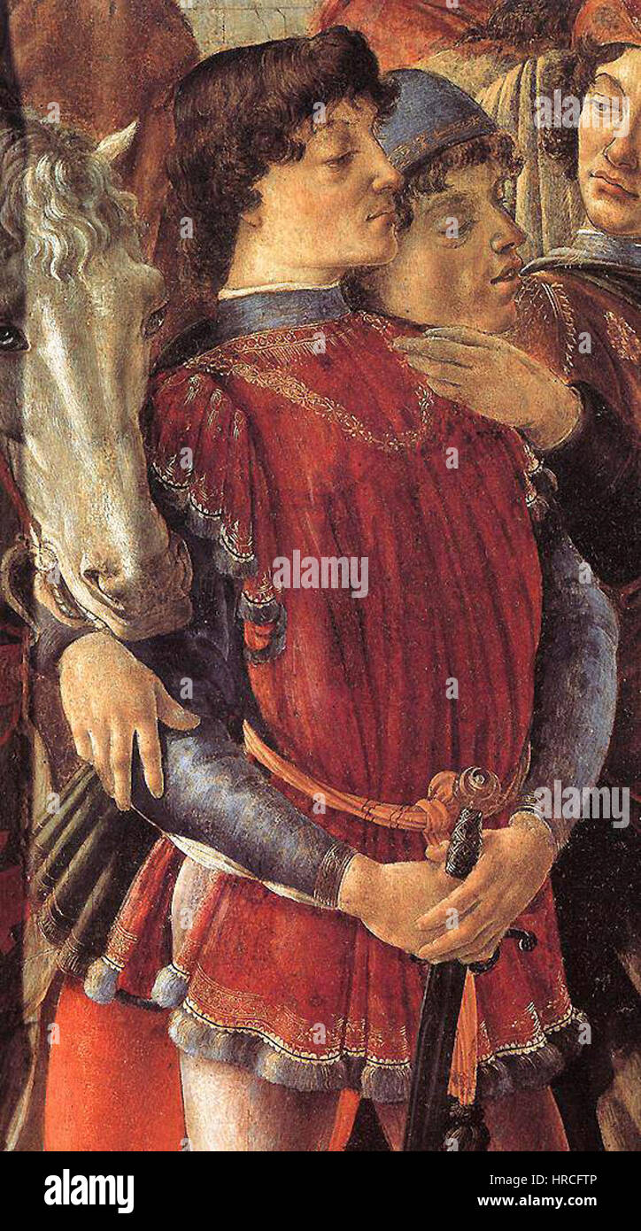 Sandro Botticelli - l adorazione dei Magi (dettaglio) - WGA2703 Foto Stock