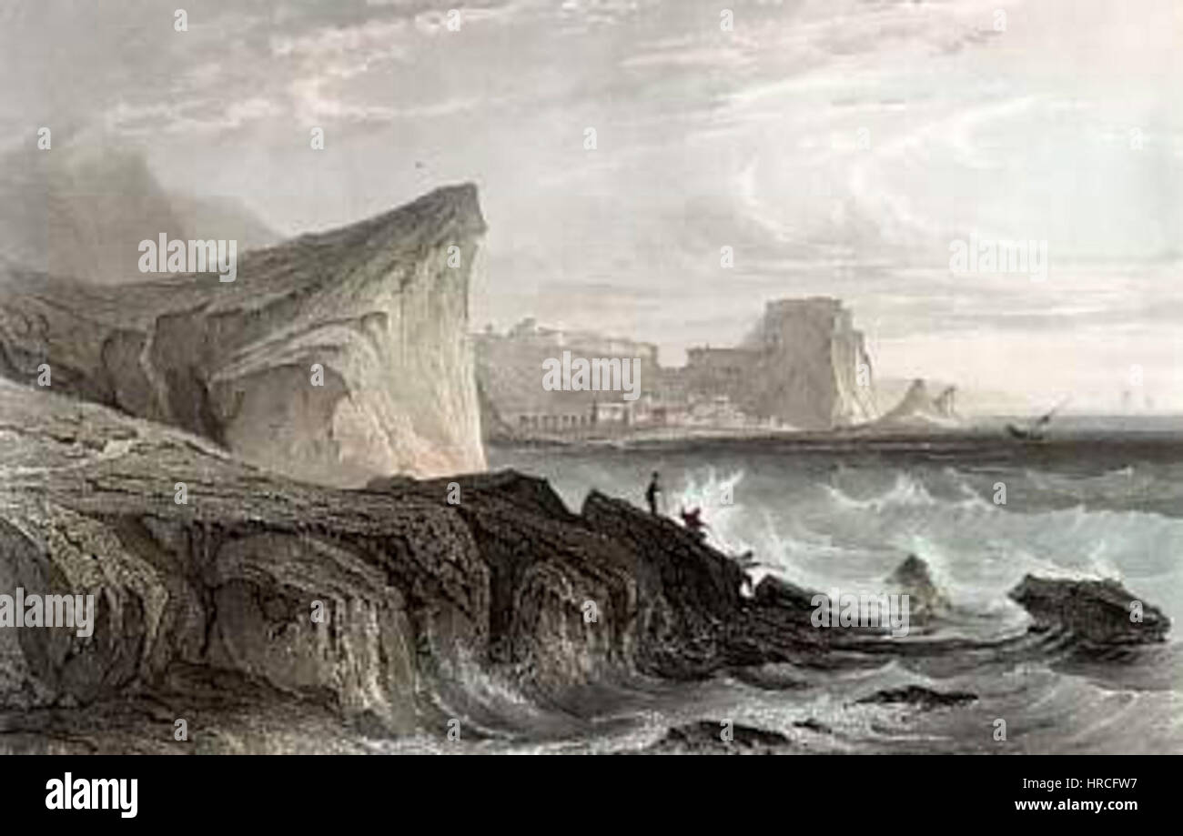 "Scilla e Cariddi" raffigura i mitologici mostri marini della mitologia greca, che rappresentano i pericoli affrontati dai marinai. L'opera d'arte esplora il pericoloso viaggio di Ulisse attraverso acque insidiose. Foto Stock