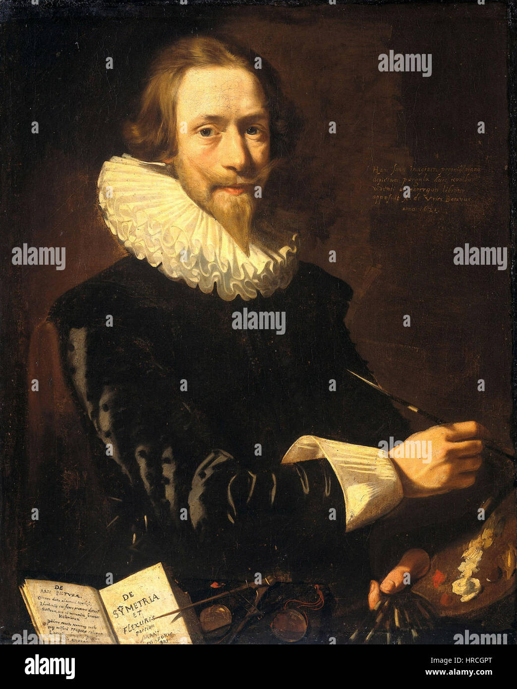 "Self Portrait" di Abraham de Vries è un dipinto olandese dei primi anni del XVII secolo. L'opera cattura la somiglianza dell'artista, presentandolo in una posa contemplativa. L'attenzione ai dettagli mette in evidenza la maestria dell'artista nel ritrattismo e nell'auto-rappresentazione. Foto Stock