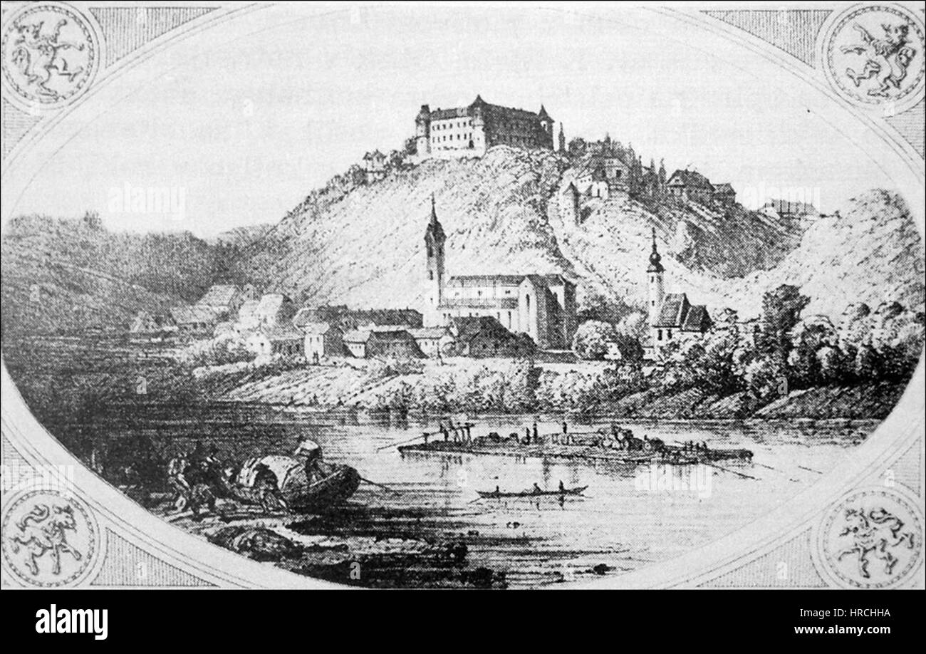 Il castello di Sevnica, costruito nel 1864, si erge come un punto di riferimento storico in Slovenia, caratterizzato da un robusto design architettonico e viste panoramiche del paesaggio circostante. Foto Stock