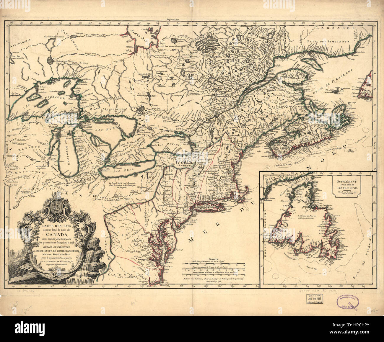 Robert - Carte des pays connus sous le nom de Canada Foto Stock