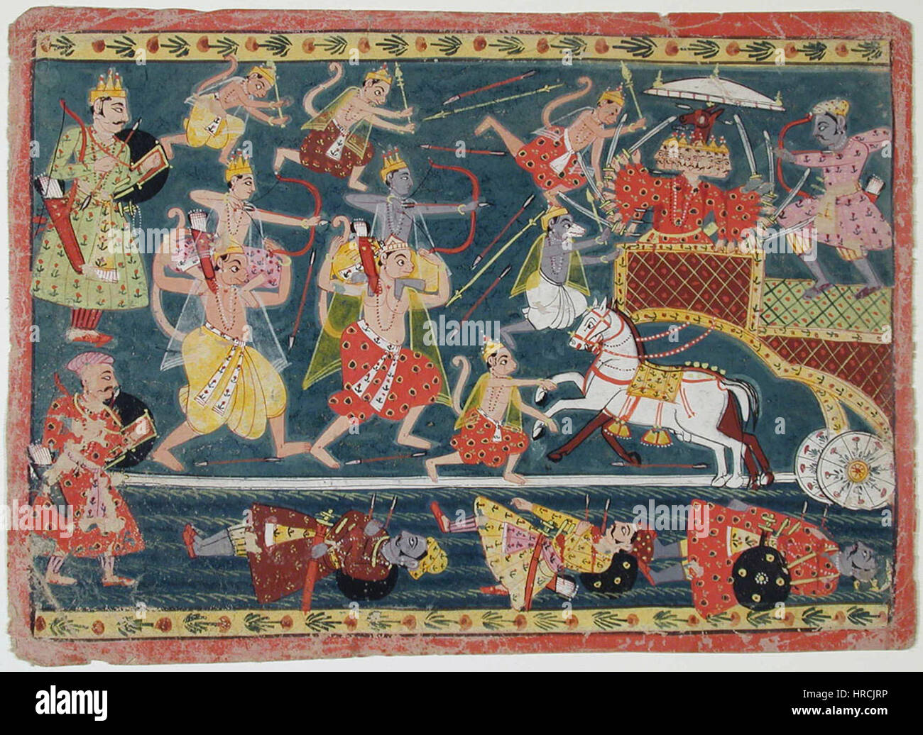 Rama, Lakshmana e l'esercito di scimmie e orsi Ravana attacco (6124575297) Foto Stock