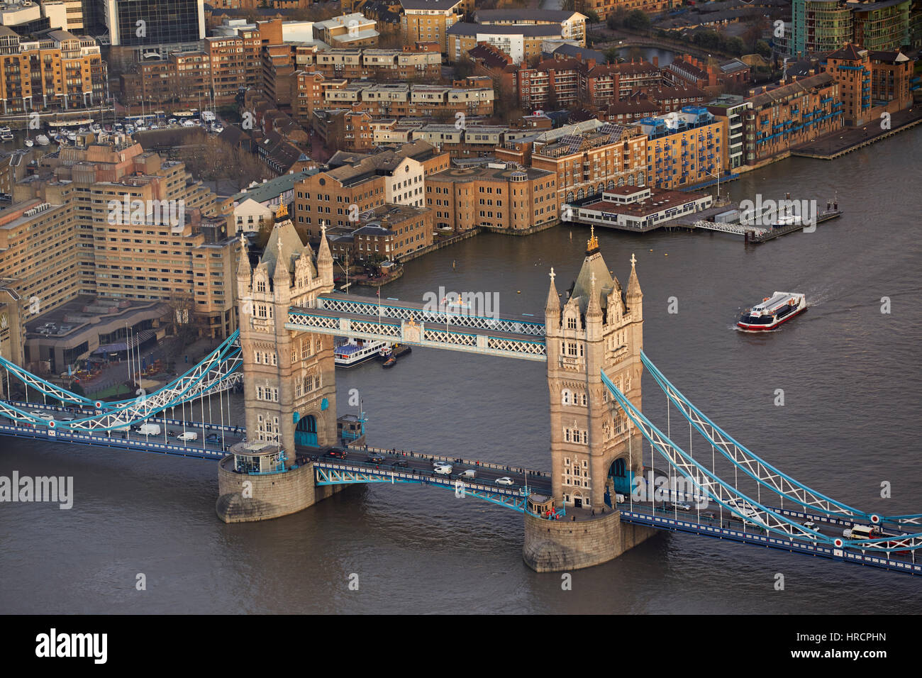 Vista aerea del Tower Bridge, Londra Foto Stock