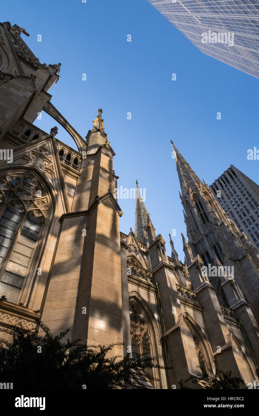 La Cattedrale di St Patrick, NYC, STATI UNITI D'AMERICA Foto Stock