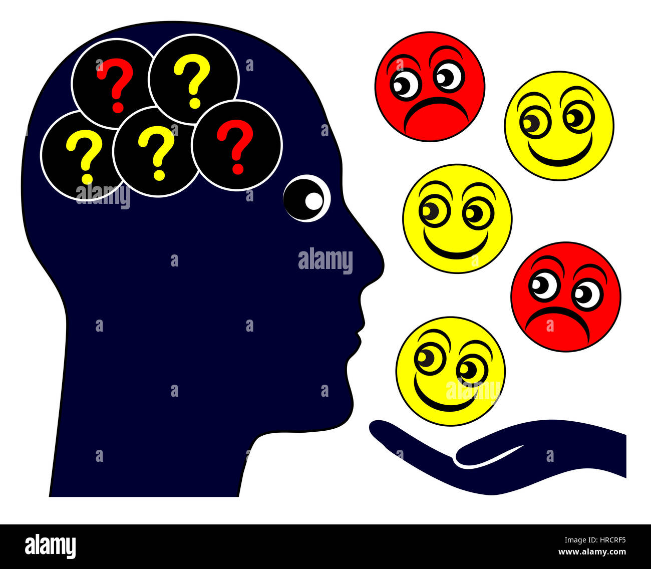 Persona autistica con problemi a leggere sensazioni emotive e di empatia Foto Stock