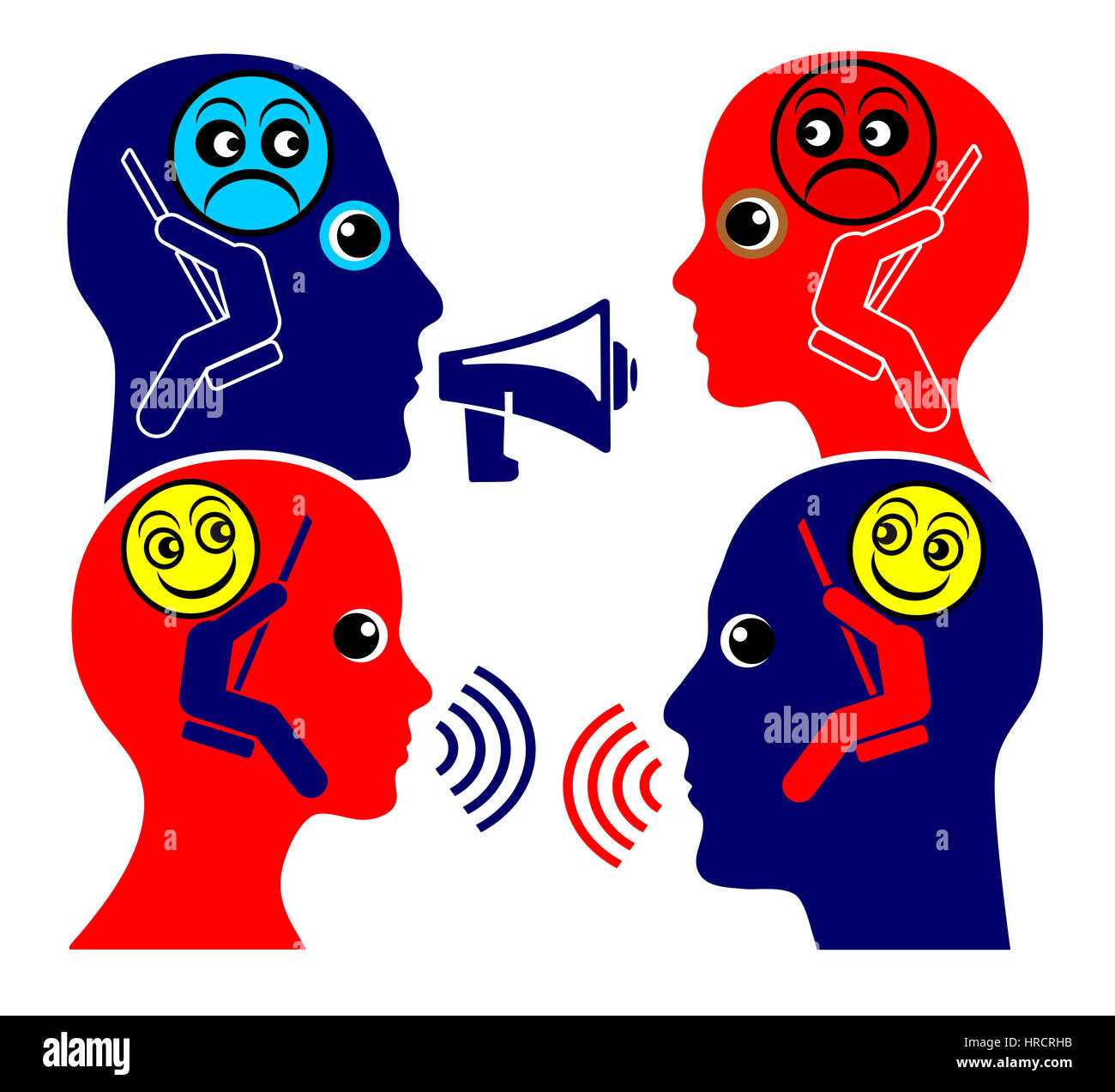 Due le persone a imparare a rispettare ogni altro invece di gridare a un altro Foto Stock