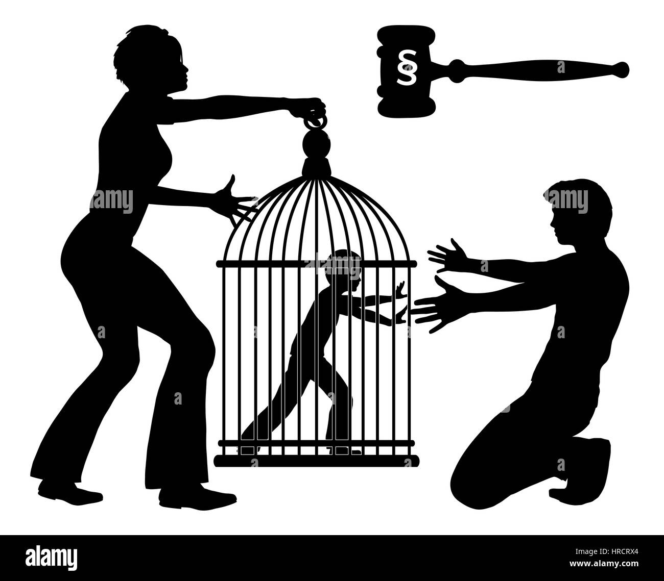 Il padre ha accesso al suo bambino per legge, anche se la madre in disaccordo Foto Stock