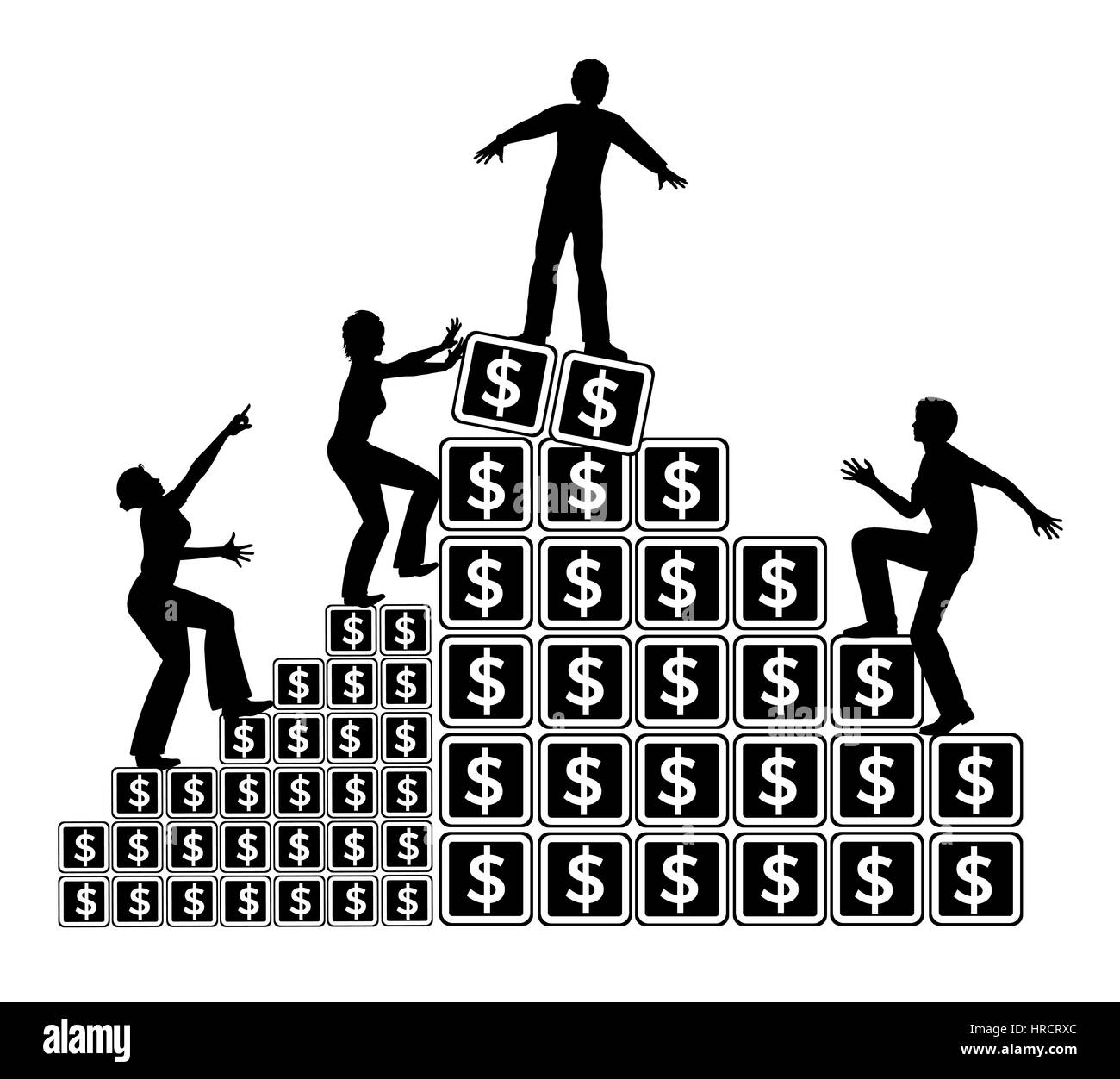 Concorso per la parità di opportunità di lavoro e il pagamento in un maschio dominante ambiente di lavoro Foto Stock