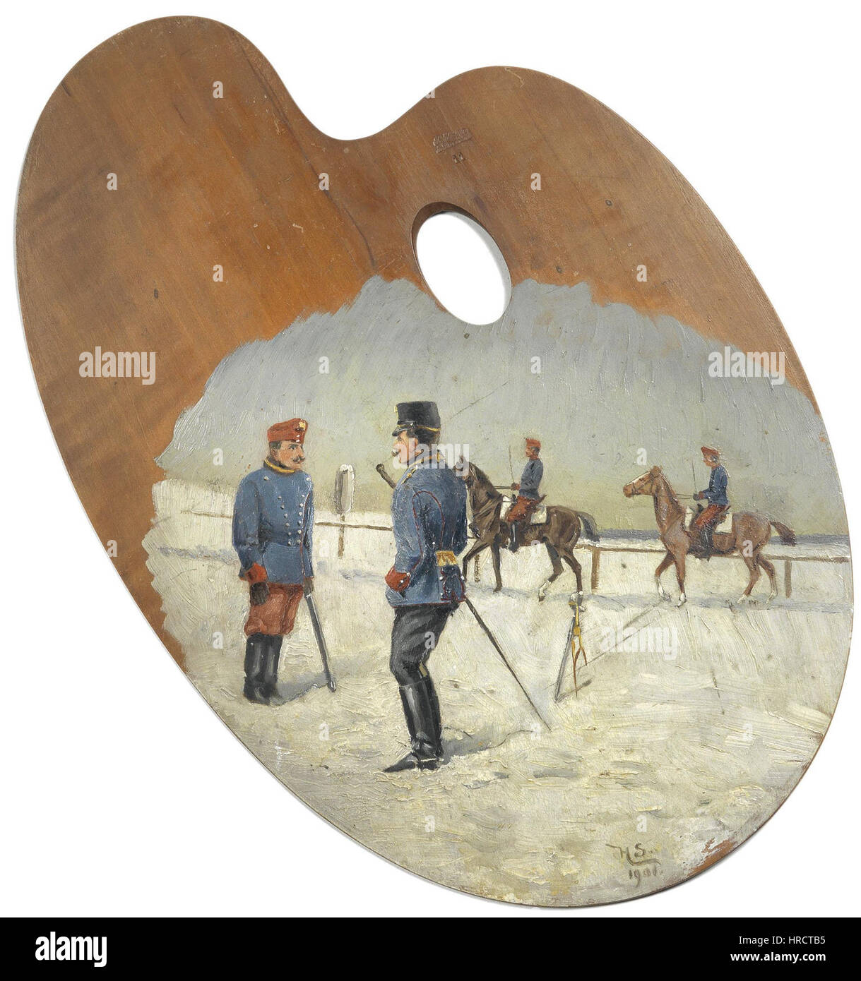 "Ulanen" di Hans Stubenrauch (1901) è un dipinto a tema militare che raffigura soldati di cavalleria tedeschi in azione. L'opera riflette l'attenzione di Stubenrauch per i dettagli storici e la sua attenzione sulla vita militare e l'azione durante l'inizio del XX secolo. Foto Stock