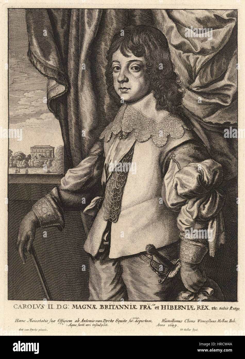 Venceslao Hollar - Charles II (stato 7) Foto Stock