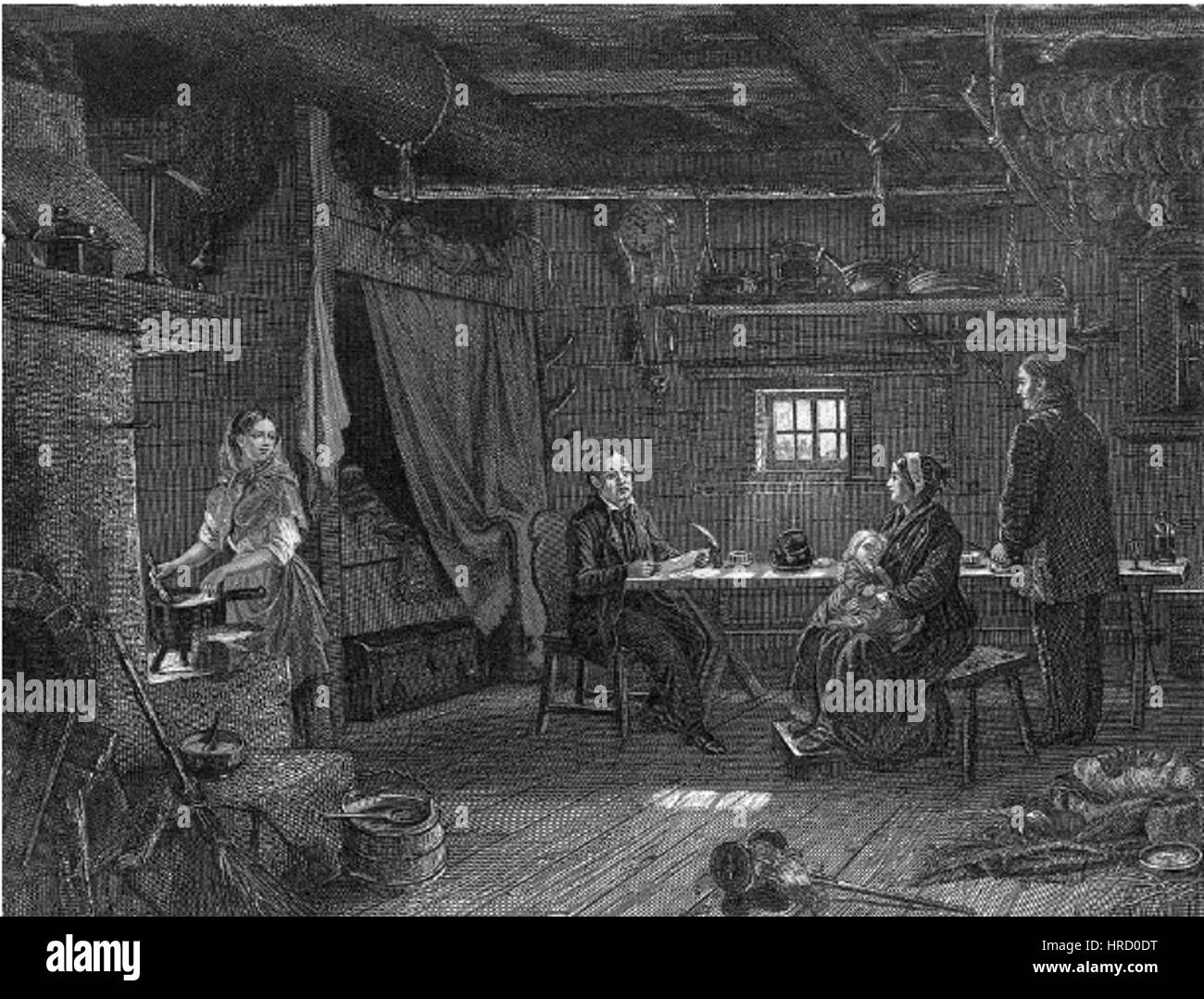 Il dipinto di R W Ekman raffigura Bengt Lyytinen che suona il kantele, uno strumento tradizionale finlandese. L'opera mostra la cultura finlandese e il sentimento nazionalista prevalente durante il tempo di Ekman. Il lavoro di Ekman è noto per la sua rappresentazione evocativa della vita e del patrimonio finlandese. Foto Stock