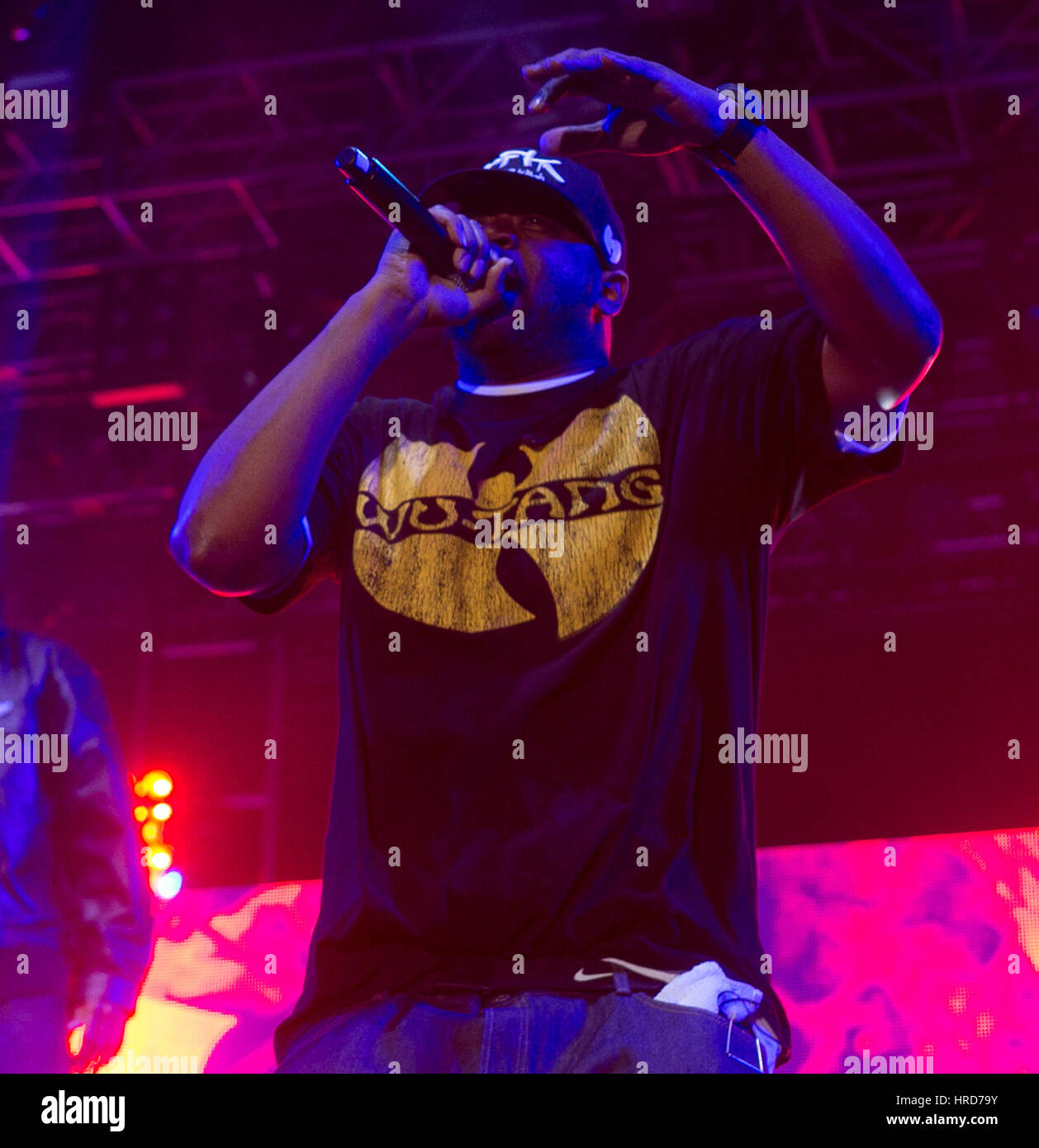 Indio, CA - 14 Aprile: Wu-Tang Clan esegue a Coachella Valley Music e Arts Festival tenutosi presso Empire Polo Club di Indio, la California il 14 aprile 2013. Foto Stock