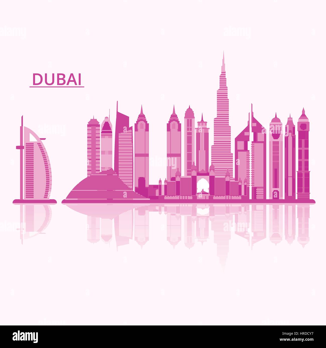 Illustrazione Vettoriale della città di Dubai Illustrazione Vettoriale