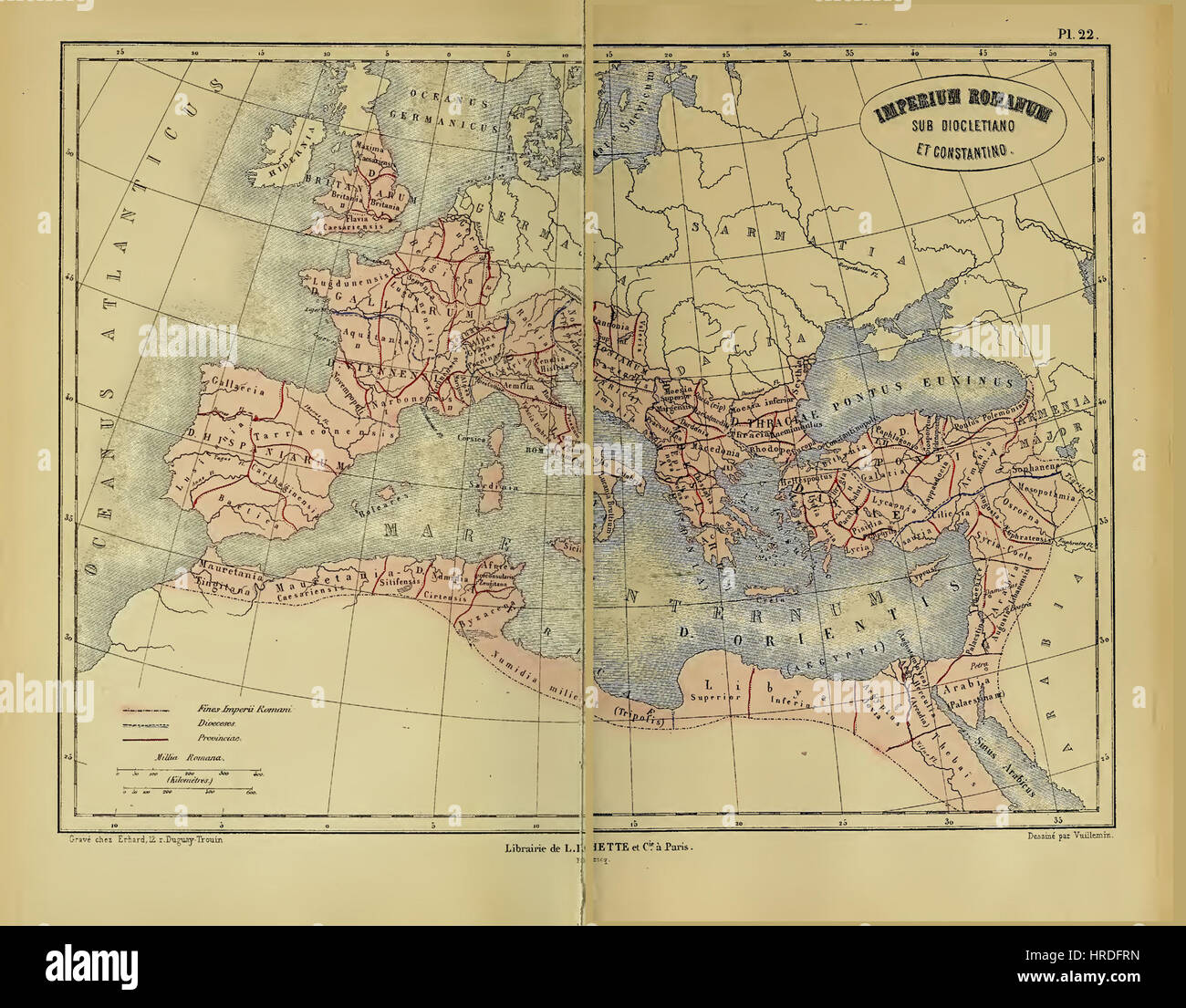 Bouillet - Atlas universel, Carte 22 Foto Stock