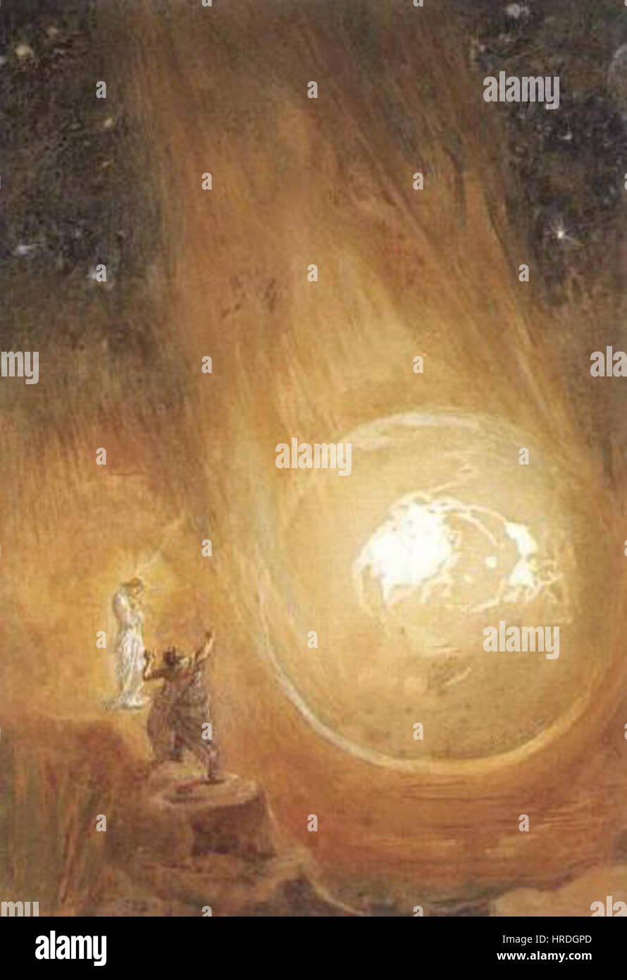 Il dipinto di Henry John Stock, "and i Saw a Star Fall from Heaven", ritrae un drammatico evento celeste, in cui una stella sembra cadere dal cielo. L'opera fonde simbolismo e realismo, catturando il timore e il mistero di un evento così ultraterreno. Foto Stock