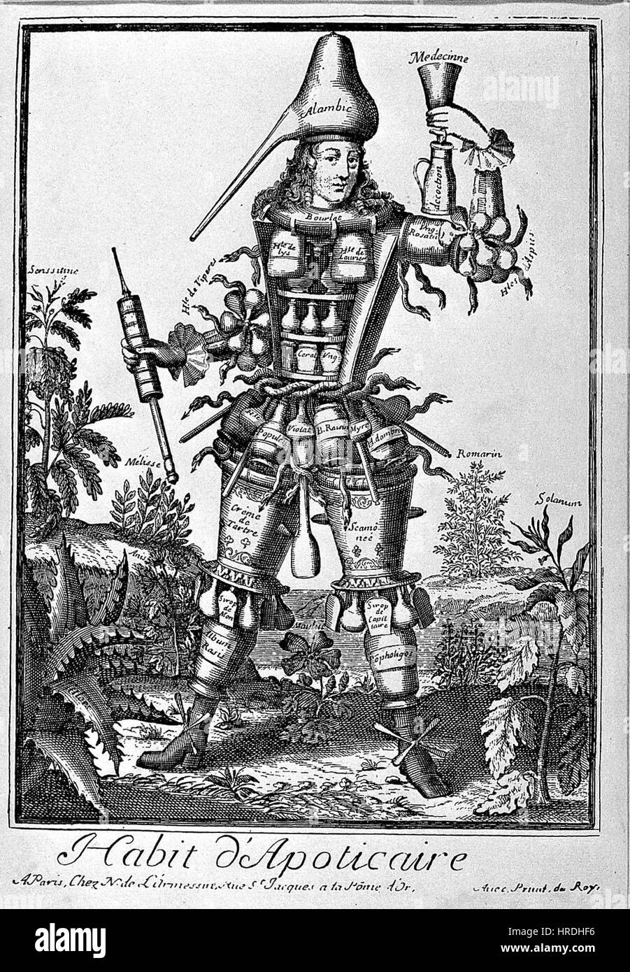 Un Arcimboldesque figura composta di componenti relative a un Wellcome L0003372 Foto Stock