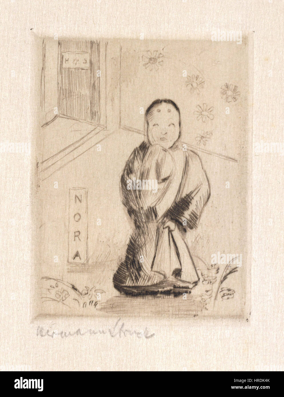 Questo lavoro di Hermann Said, un importante artista tedesco, è un pezzo grafico creato nella Repubblica Democratica tedesca (RDT). L'opera esplora l'arte visiva nel contesto della cultura tedesca del XX secolo, mettendo in evidenza la maestria di Smash nella stampa e il suo ruolo nella scena artistica tedesca. Foto Stock