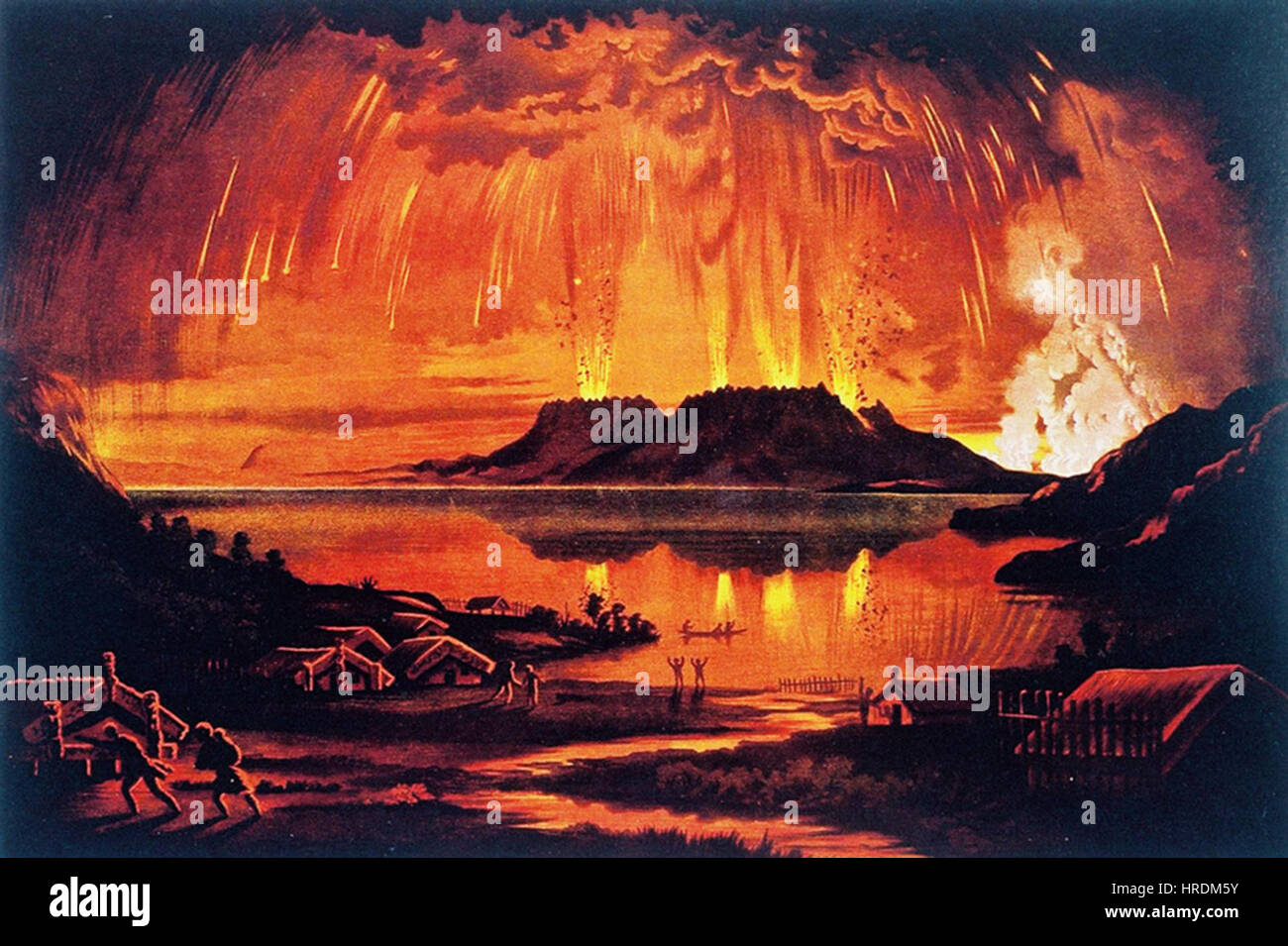 Charles-Blomfield-Mount-Tarawera-in-eruzione-Giugno-10-1886 Foto Stock