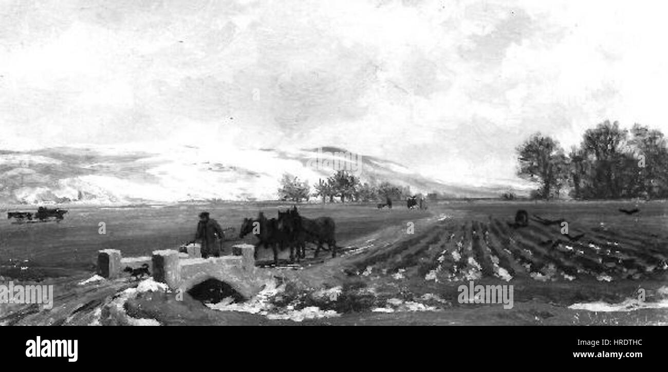 Carl Wilhelm Muller 1818-1893 - Borsberg v breznovem snehu Foto Stock