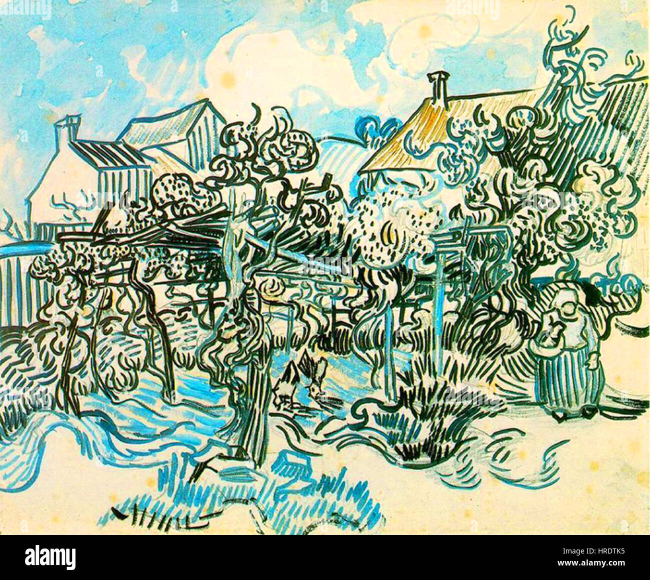 Vincent Van Gogh vigna vecchia con una contadina può 22 o 23, 1890. Foto Stock