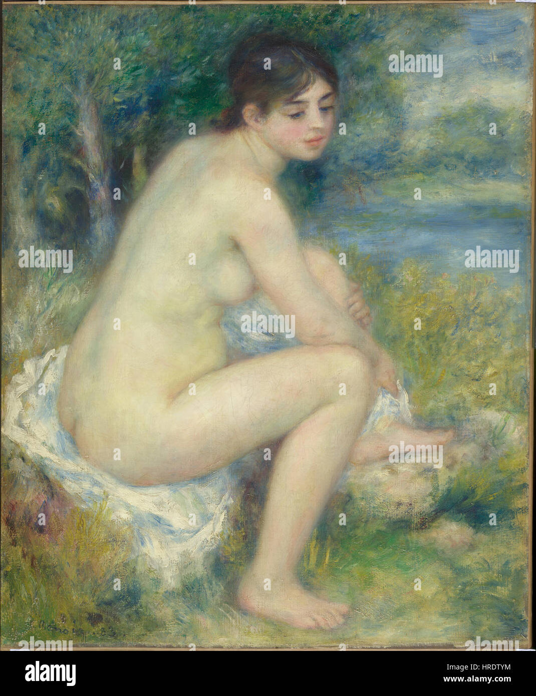 Femme Nue dans un Paysage, di Pierre-Auguste Renoir, da C2RMF Foto Stock