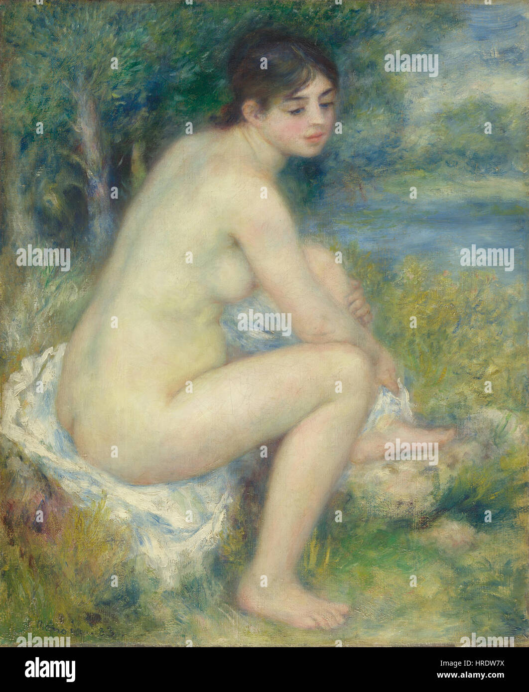 Femme Nue dans un Paysage, di Pierre-Auguste Renoir, da C2ritagliata RMF Foto Stock