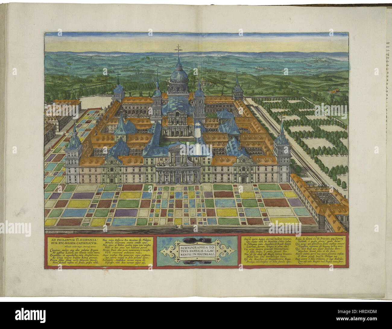 Immagine del Monasterio de El Escorial da Abraham Ortelius Foto Stock