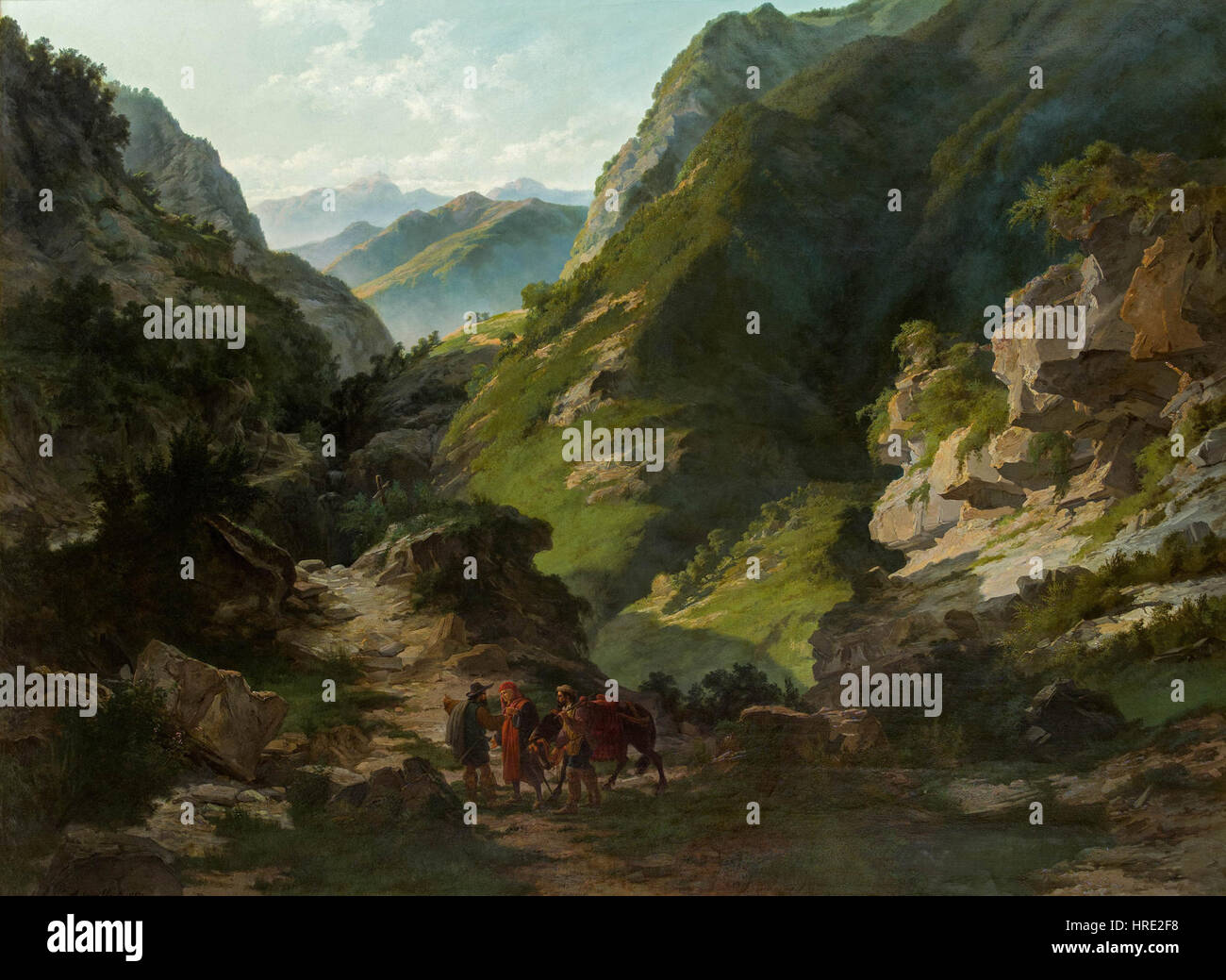 Carlo Ademollo - Viaggiatori in montagna (1850) Foto Stock