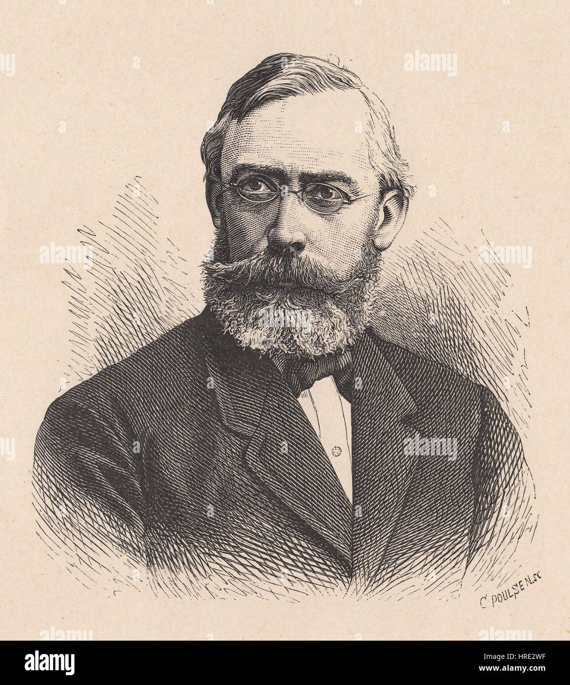 Poeta danese Chr. F. K. Molbech Foto Stock