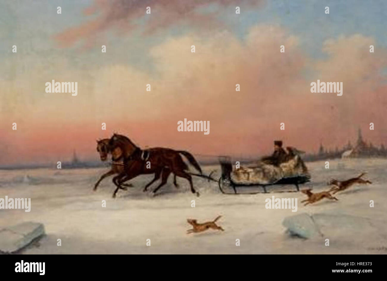 'Un Gentleman's Cutter', pittura ad olio di Cornelius Krieghoff Foto Stock