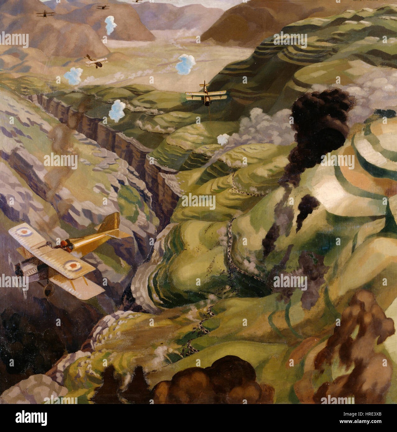 Carline, Sydney W - la distruzione del trasporto turco nella gola del Wadi Fara, Palestina - Google Art Project Foto Stock