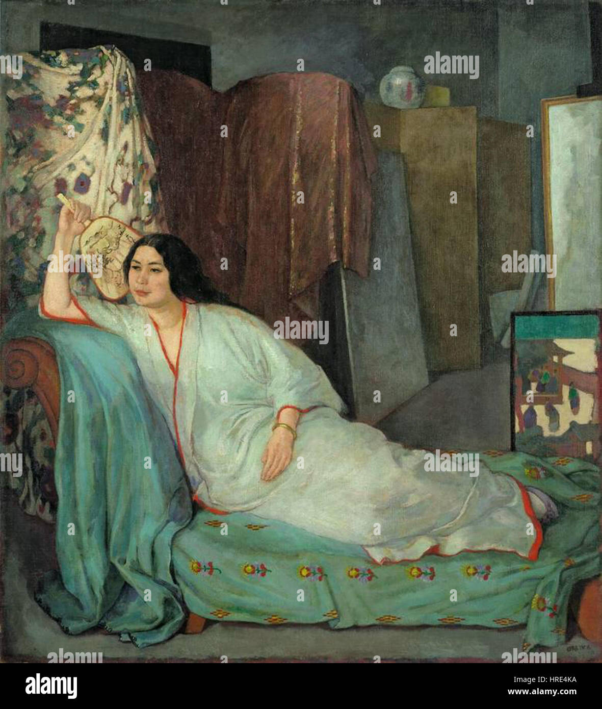 Emil Orlik Frau auf dem Diwan Foto Stock