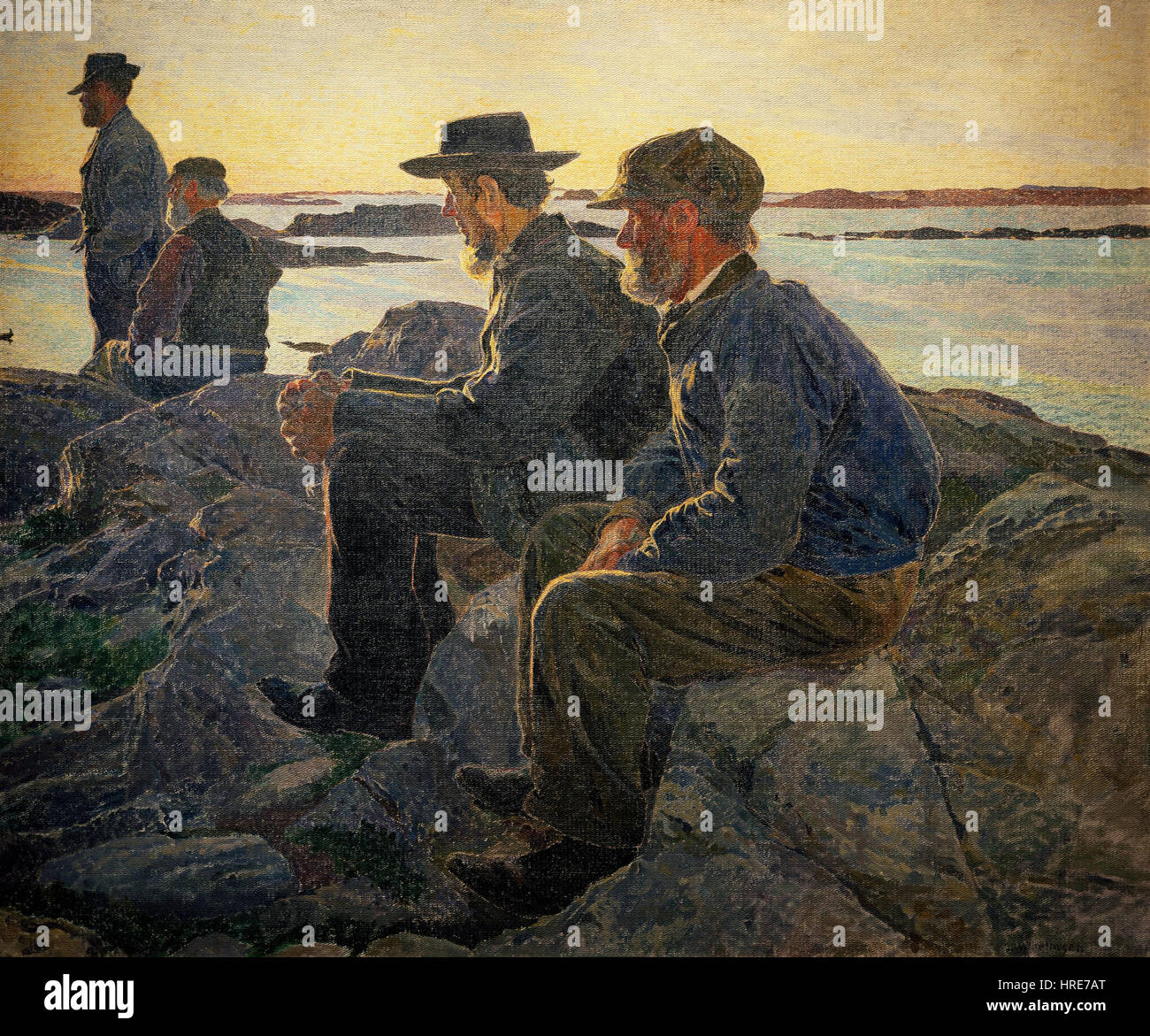 Carl Wilhelm Wilhelmson - sulle rocce a Fiskebackskil Foto Stock