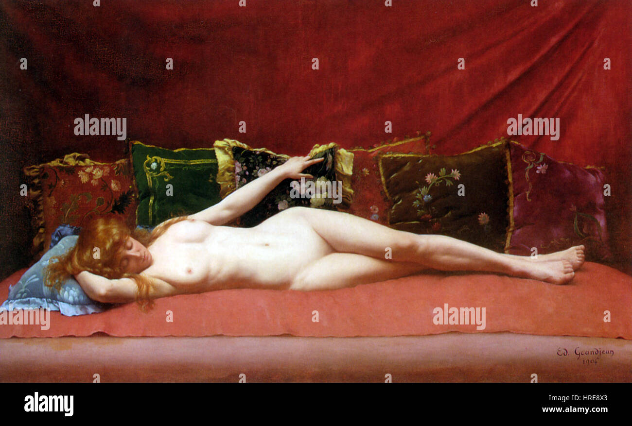 Edmond Grandjean - Femme nue allongee - 1904 Foto Stock