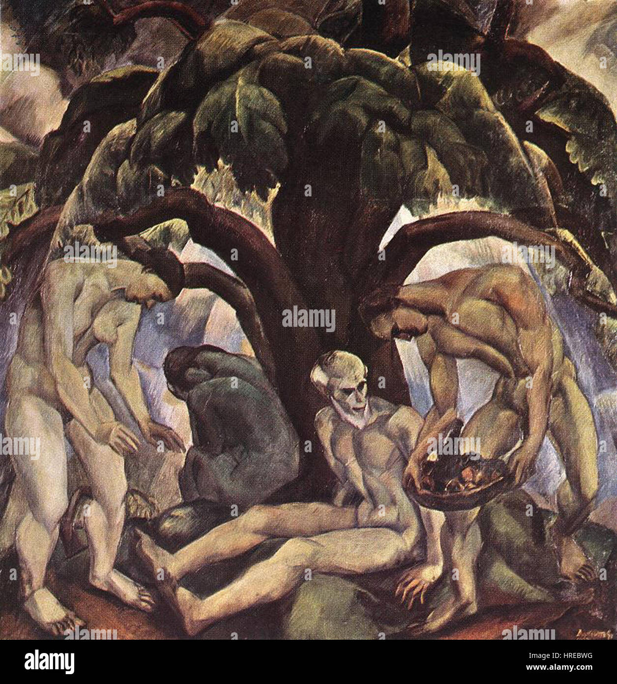 Derkovits, Gyula - Sotto un grande albero (1922) Foto Stock