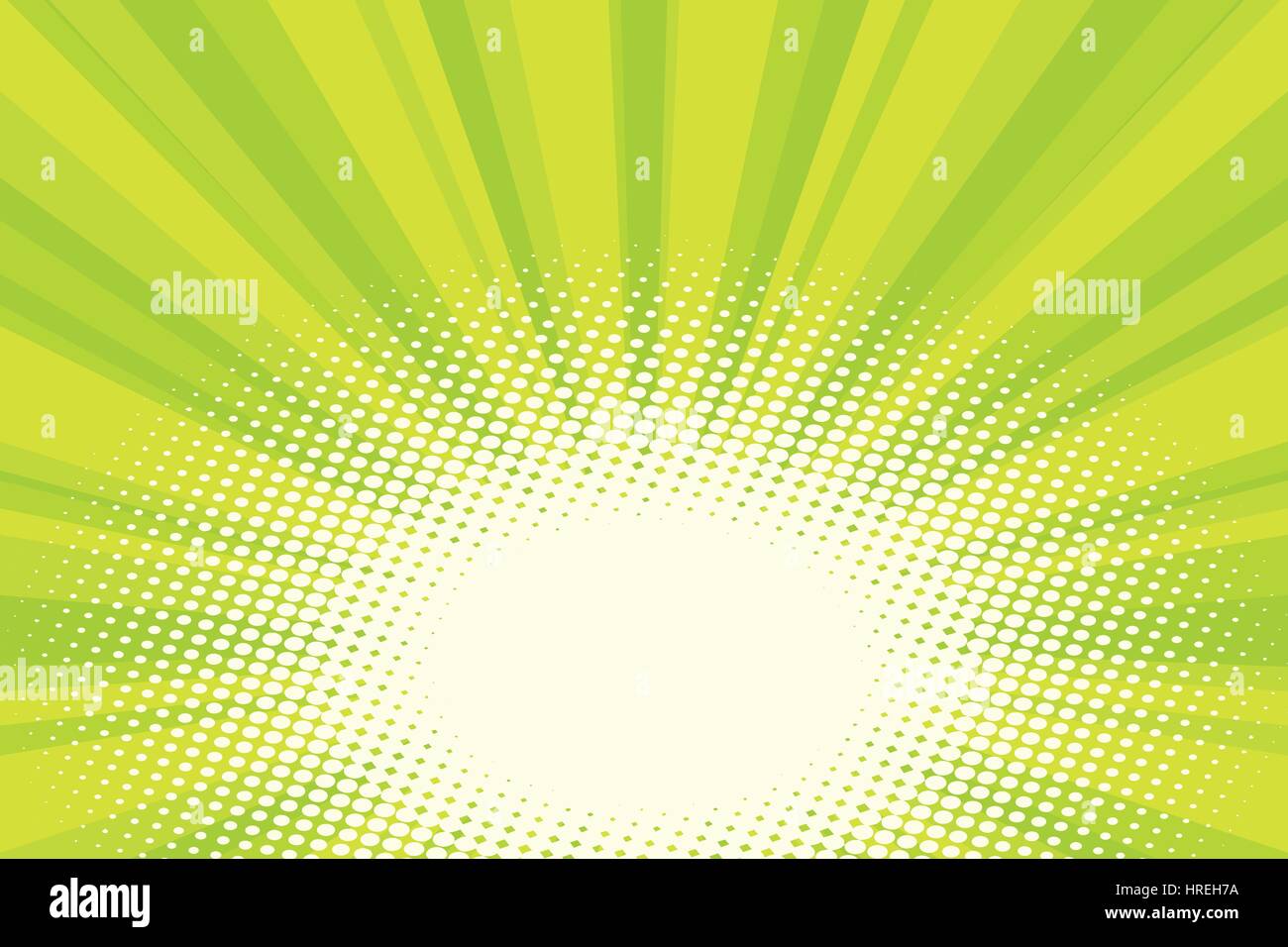 Verde eco naturale sfondo di sunrise. Fumetto vintage pop art in stile retrò illustrazione vettore Illustrazione Vettoriale