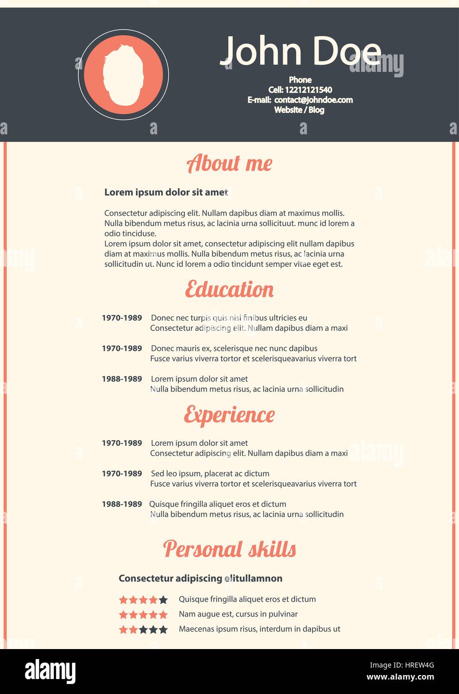 Il design moderno modello di CV Illustrazione Vettoriale