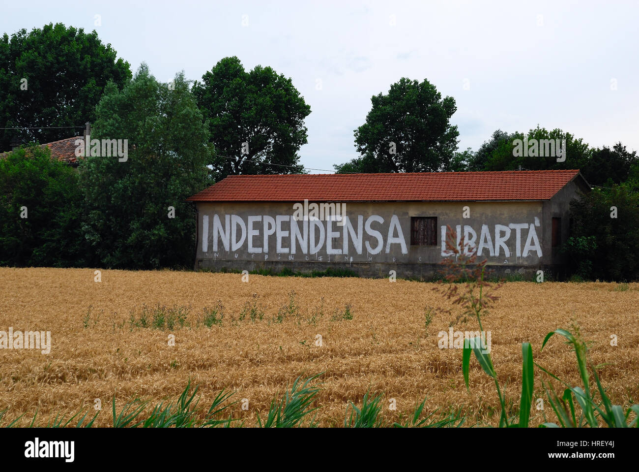Campagna Veneta, scritti Inneggiando alla secessione del Veneto dalla Repubblica italiana. Foto Stock
