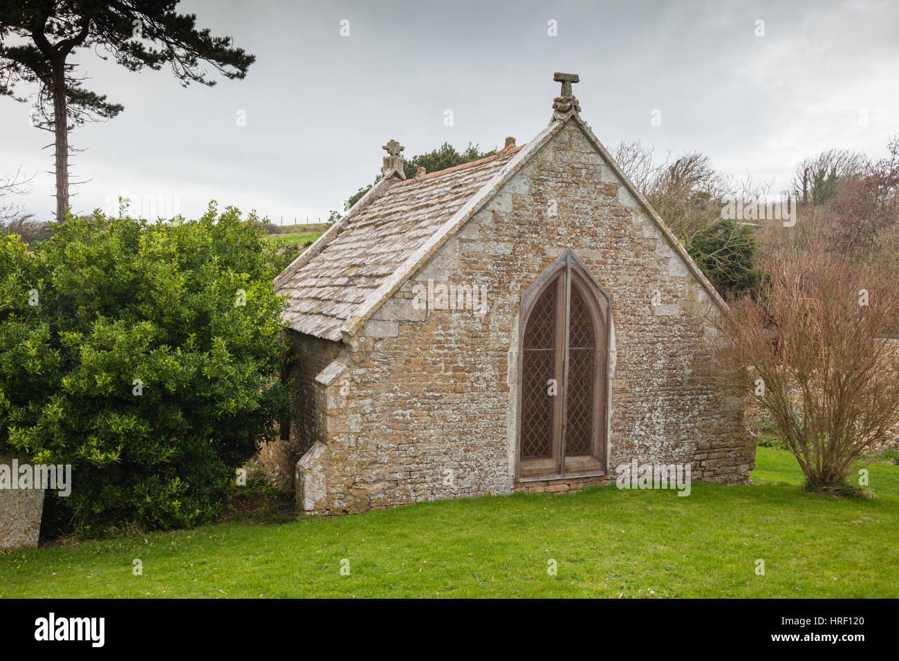 Flotta vecchia chiesa coro Moonfleet Briutain Dorset Regno Unito Foto Stock