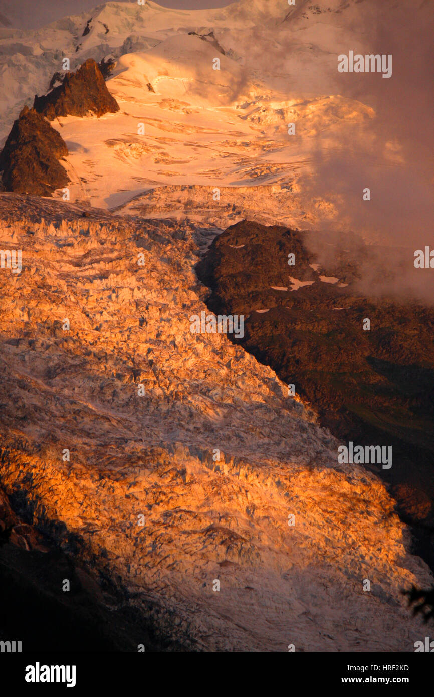 Glacier des Bossons, Mont Blanc Massiv, Chamonix Frankreich. Foto Stock
