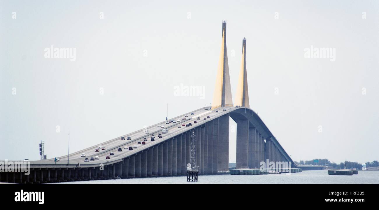 Sunshine Skyway ponte sulla baia di Tampa, Florida Foto Stock